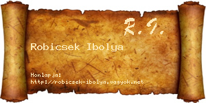 Robicsek Ibolya névjegykártya
